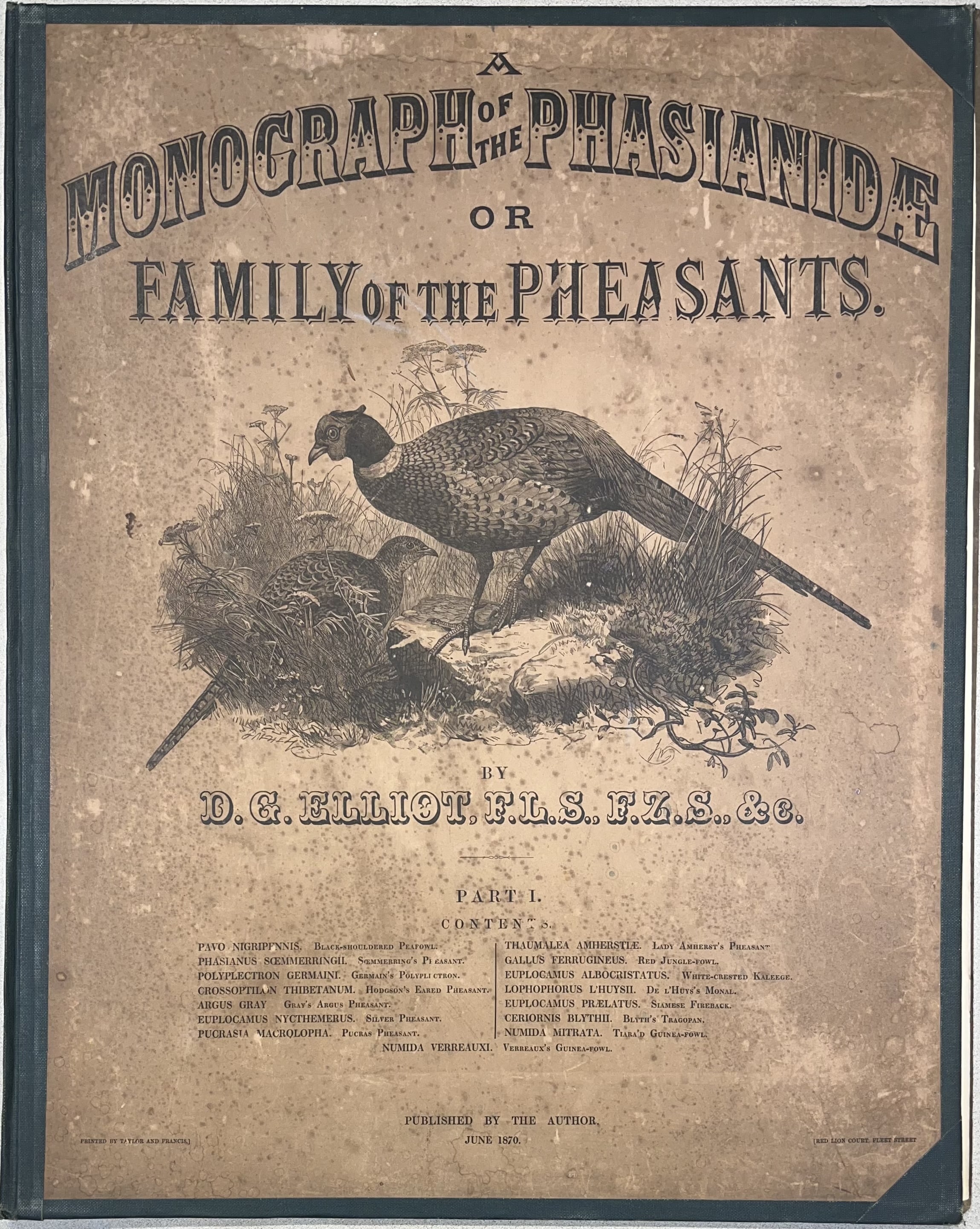 Elliot's pheasants were issued in parts