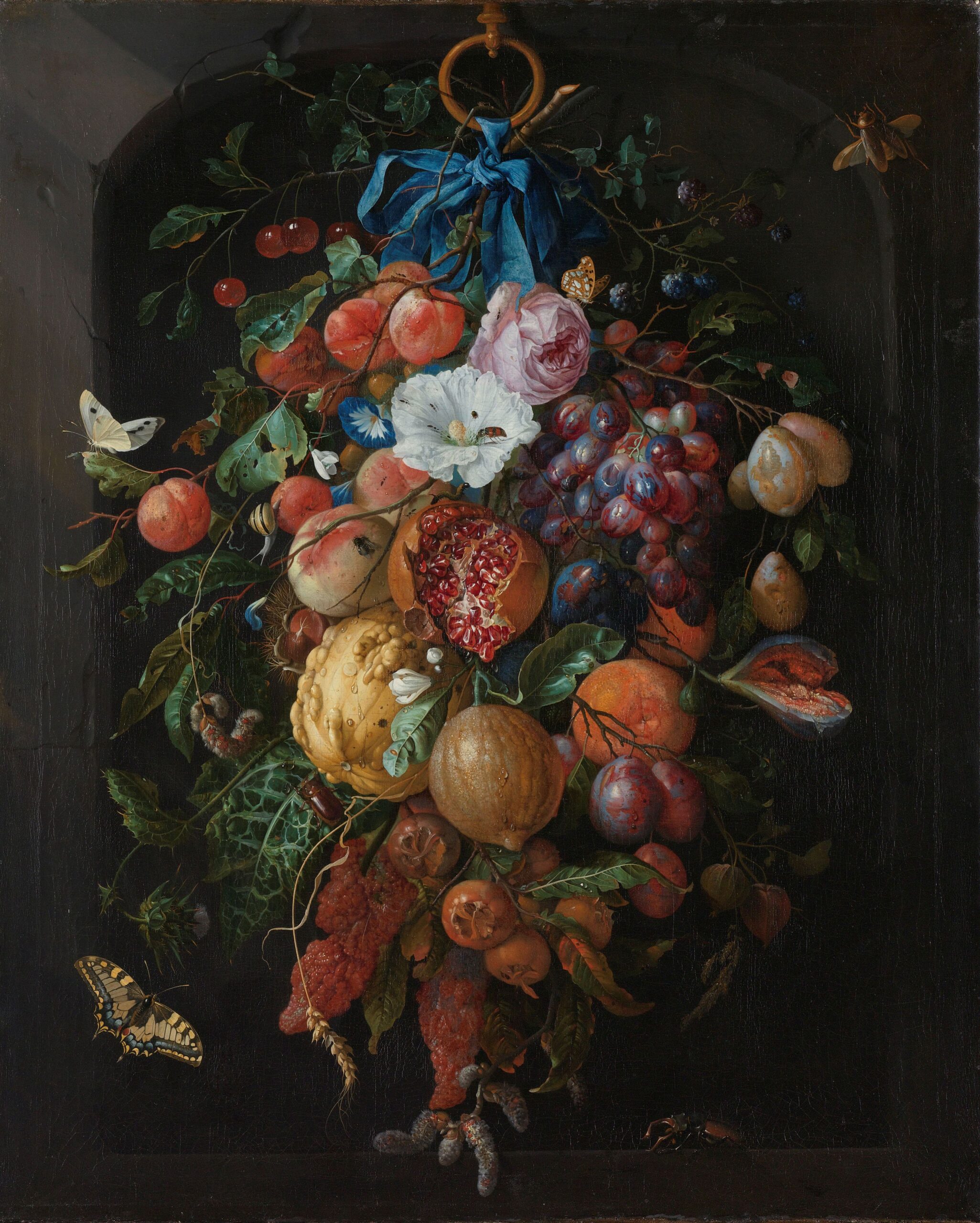 Festoon of Fruit and Flowers, Jan Davidsz. de Heem (1660 - 1670) Rijksmuseum Collection.