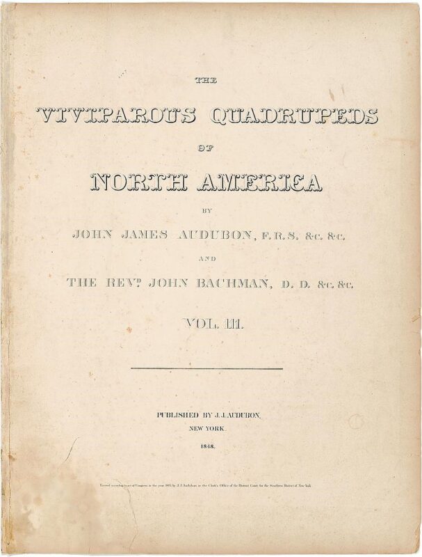 Title page to Audubon's Viviparous Quadrupeds of North America