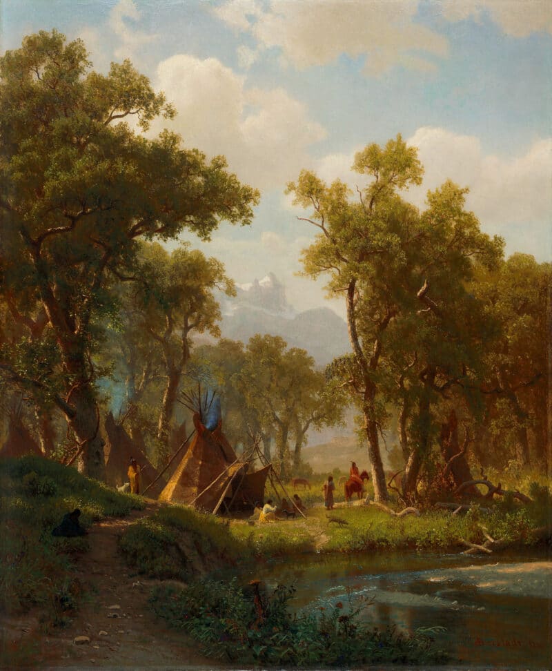Albert Bierstadt - Indian Encampment, Shoshone Village