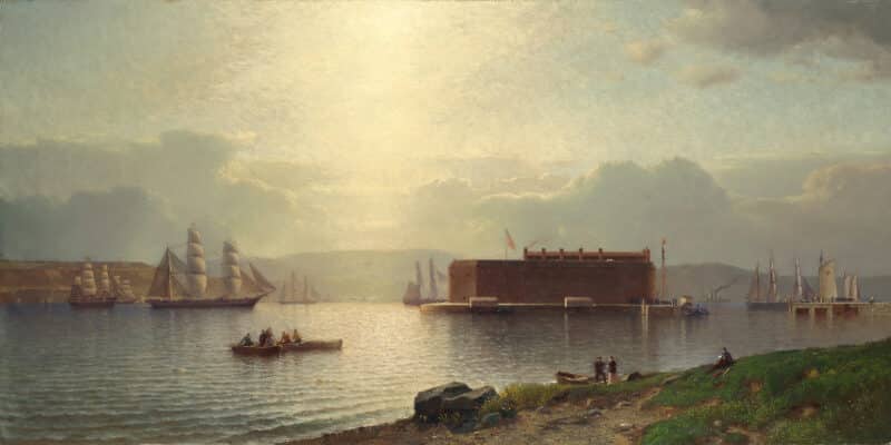 Samuel Coleman - The Narrows and Fort Lafayette, Ships Coming Into Port, New York Harbor