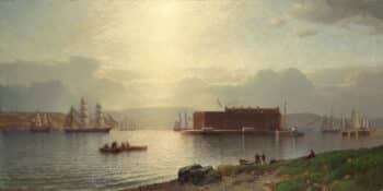 Samuel Coleman - The Narrows and Fort Lafayette, Ships Coming Into Port, New York Harbor