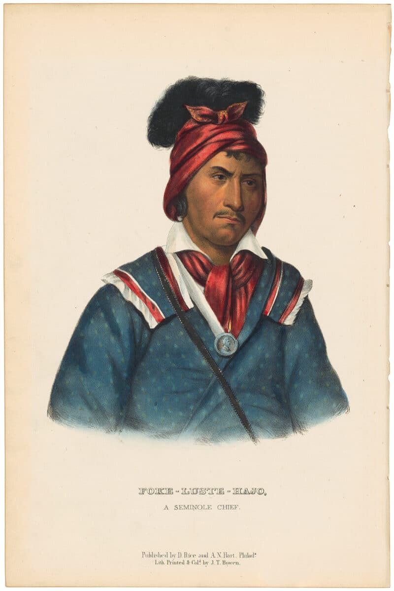 McKenney & Hall Octavo Pl. 83, Foke-luste-hajo; A Seminole Chief