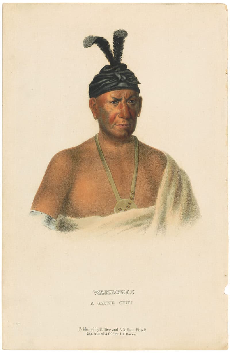 McKenney & Hall Octavo Pl. 93, Wakechai; A Saukie Chief