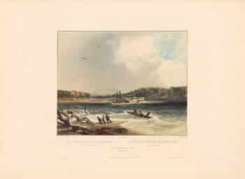 Bodmer Pl. 4, The Steamer Yellow-Stone on the 19th April 1833