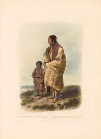 Bodmer Pl. 9, Dacota Woman and Assiniboin Girl