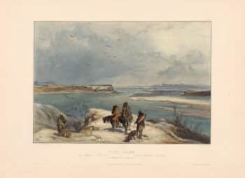 Bodmer Pl. 15, Fort Clark on the Missouri (February 1834)
