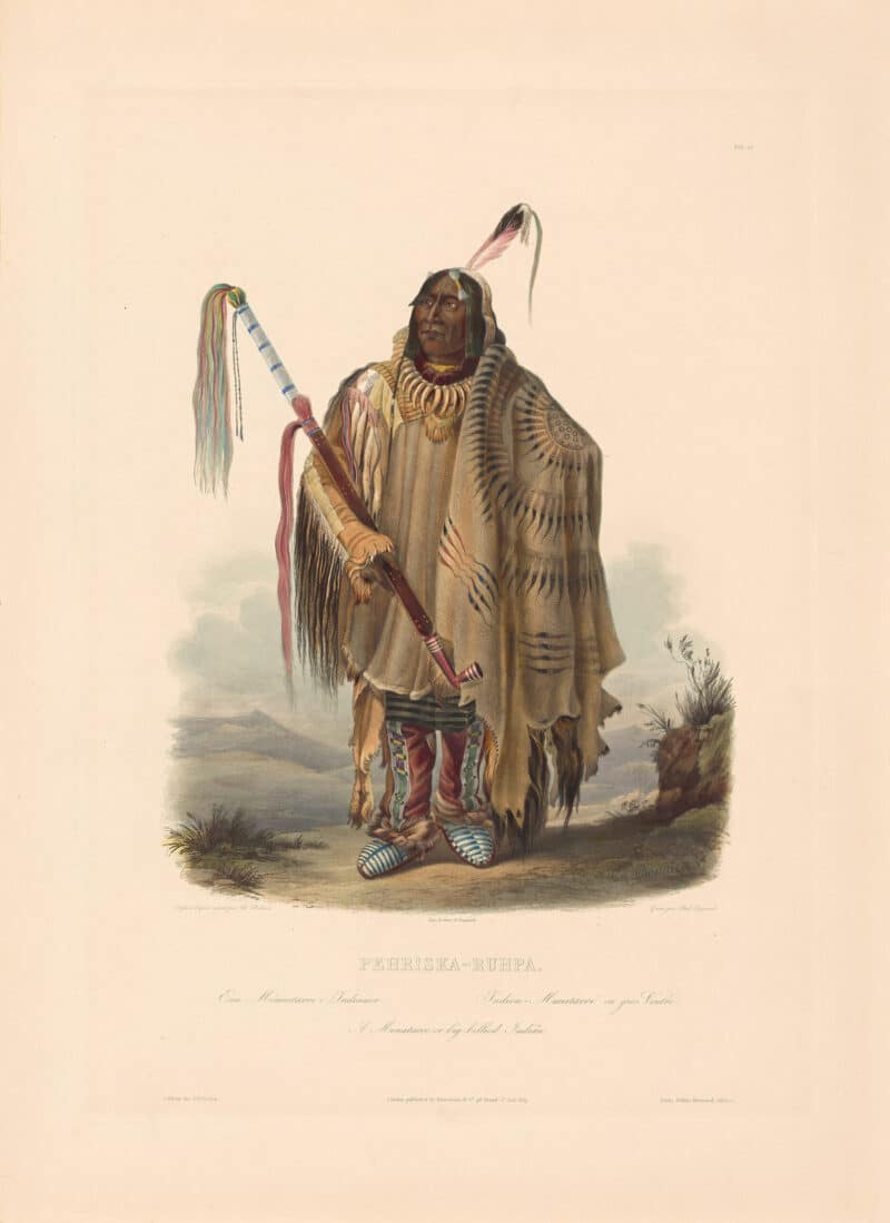 Bodmer Pl. 17, Pehriska-Ruhpa, A Minatarre or big-bellied Indian