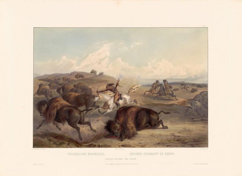 Bodmer Pl. 31, Indians Hunting the Bison