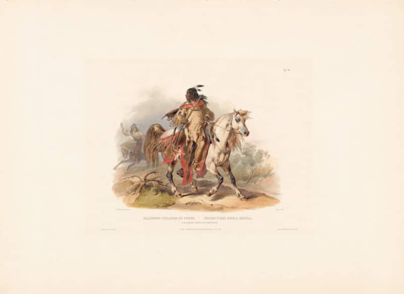 Bodmer Vig. 19, A Blackfoot Indian on Horse-Back