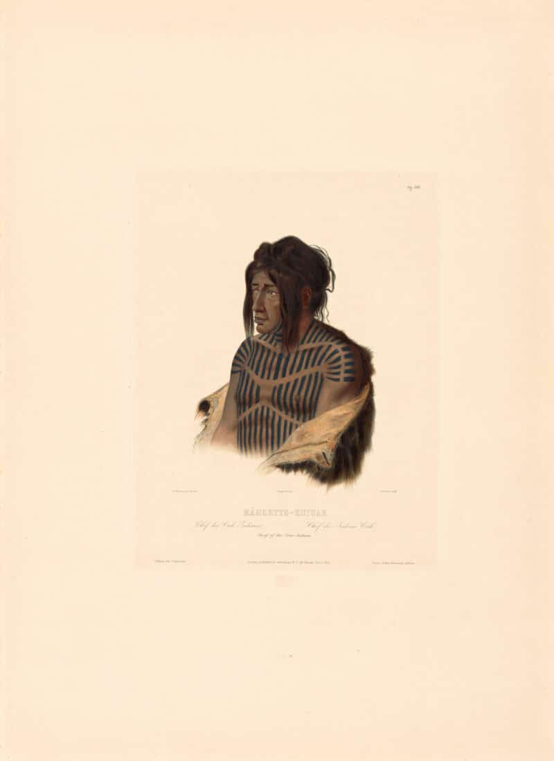 Bodmer Vig. 22, Méhsette-Kuiuab, Chief of the Cree-Indians