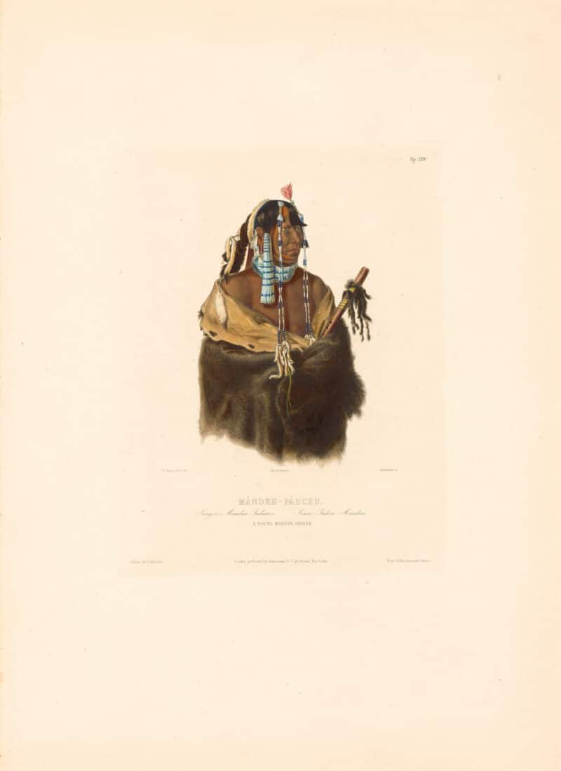 Bodmer Vig. 24, Méndeh-Péhchu, A Young Mandan Indian