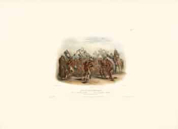 Bodmer Vig. 25, Ischohé-Kakoschéchaté, Dance of the Mandan Indians