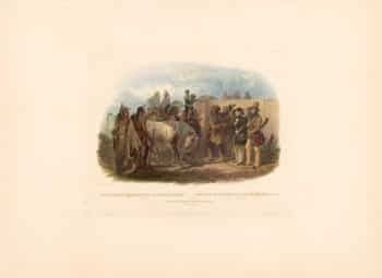 Bodmer Vig. 26, The Travellers Meeting with Minatarre Indians near Fort Clark
