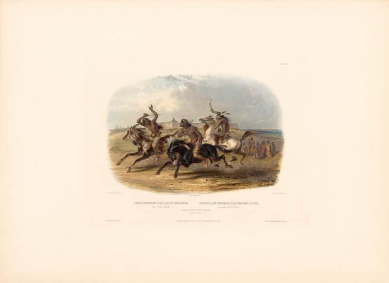 Bodmer Vig. 30, Horse Racing of Sioux Indians near Fort Pierre