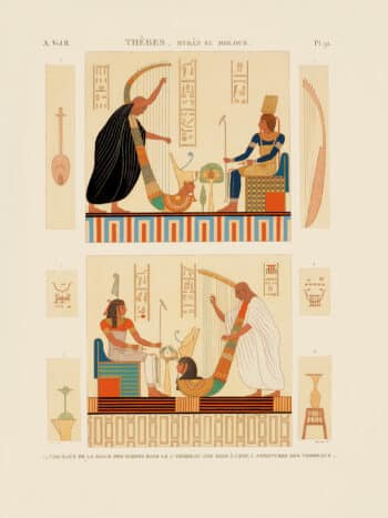 Description de l'égypte (Description of Egypt)  Pl. 91, Paintings in the Hall of the Harps in the King's Tomb