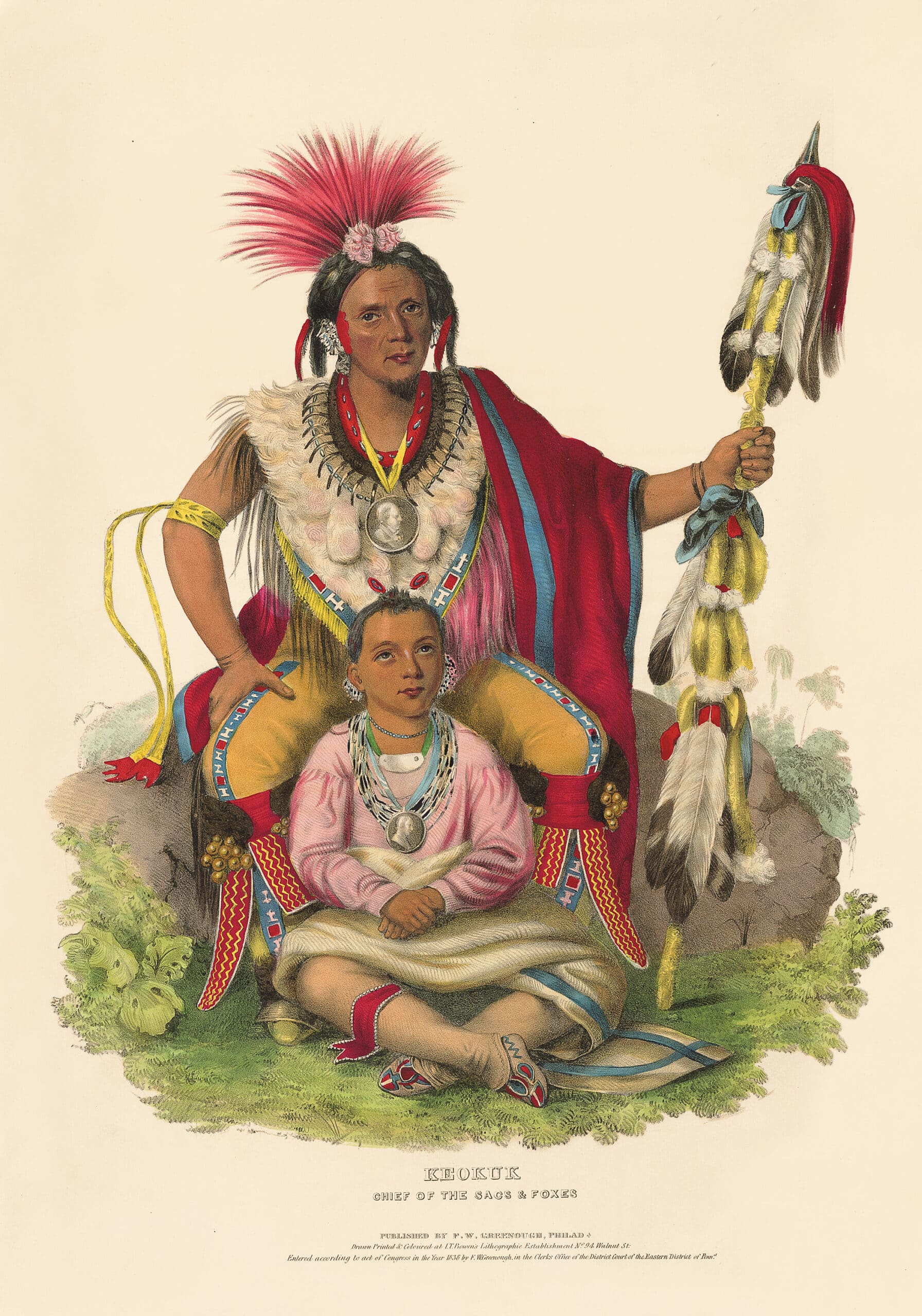 McKenney and Hall Pl. 59, Keokuk, Chief of the Sacs & Foxes