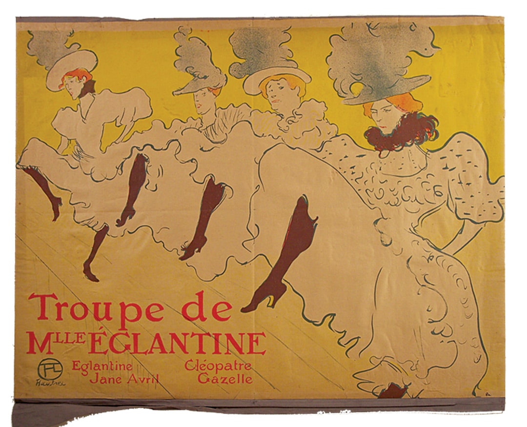 Toulouse-Lautrec lithograph before restoration