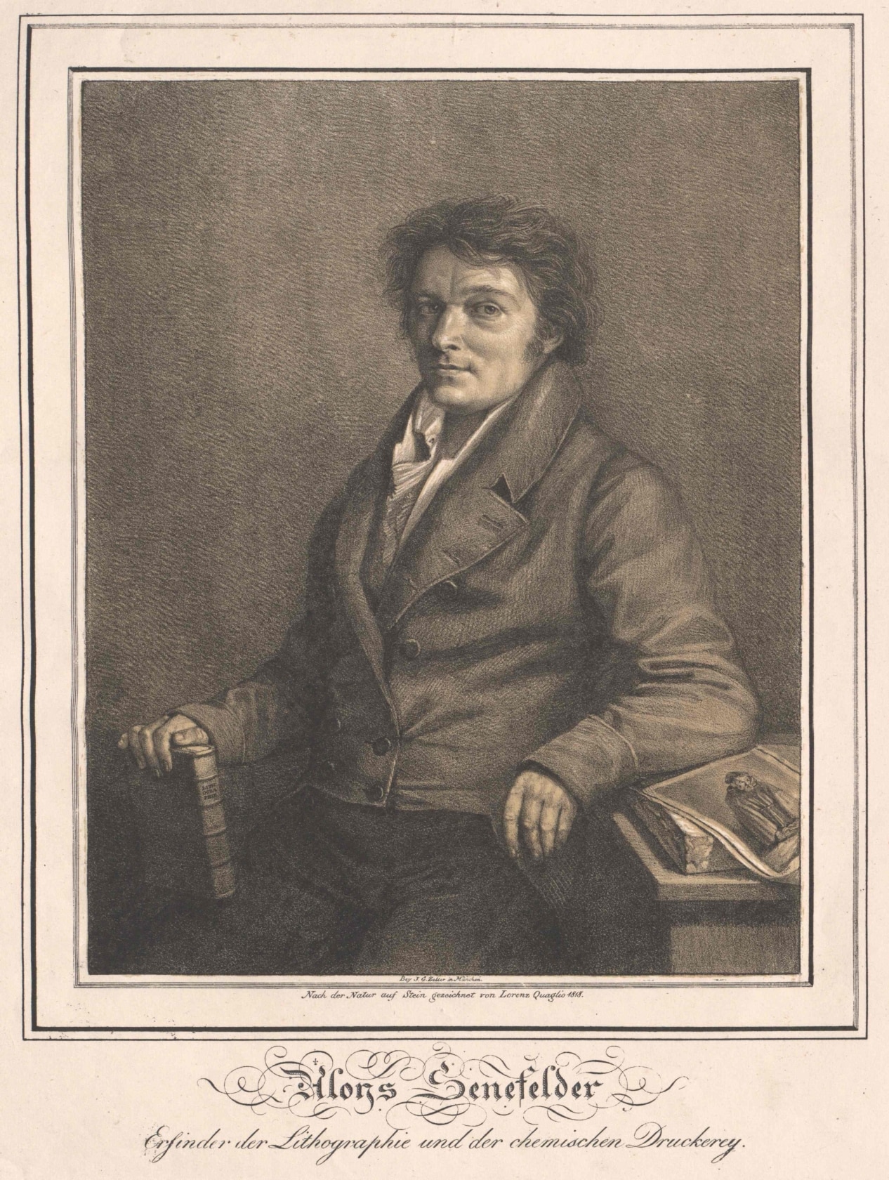 Aloys Senefelder is credited with the invention of lithography in the last years of the 18th century. Based on the natural aversion of grease and water, it was devised as an inexpensive means of reproducing musical scores.