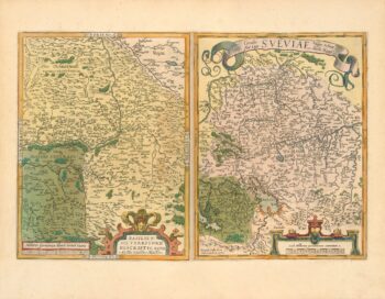 Ortelius Pl. 55 - Map of Basel, Switzerland & Swabia, Germany